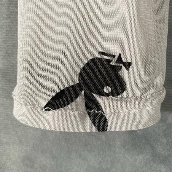 Vintage Playboy Bunny All Over Print Top Women’s Size XS White Sheer Layered Y2K - Picture 3 of 8